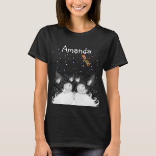 Tuxedo Cat verrast door Dragonfly (Donker) T-Shirt