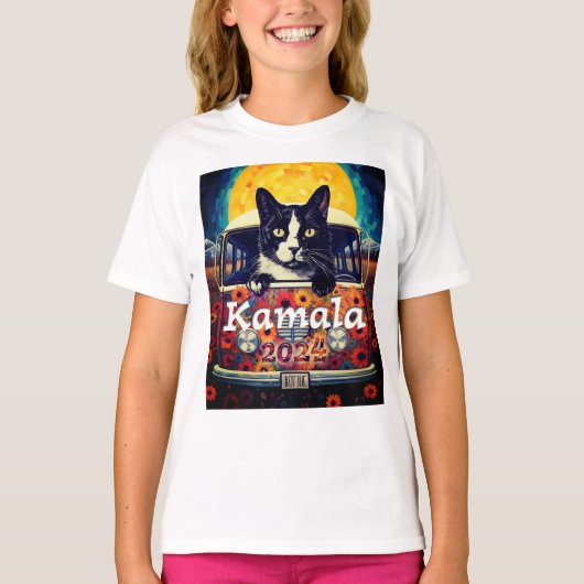 Tuxedo Cat voor Kamala T-shirt (Voorkant)