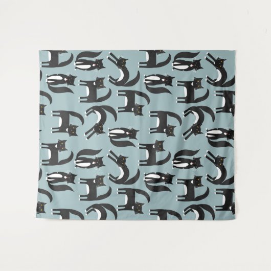 Tuxedo Cat Wandkleed (Voorkant (horizontaal))