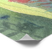 Tuxedo Cat Waterverf Poster (Hoek)