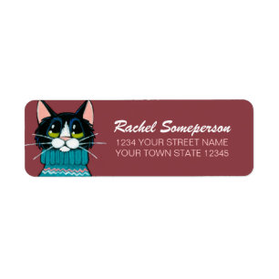 Tuxedo Cat Wearing an Ugly Sweater Etiket