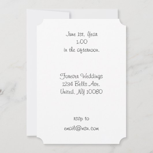 Tuxedo Cat Wedding Kaart (Achterkant)