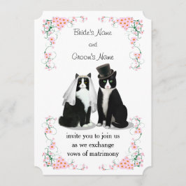 Tuxedo Cat Wedding Kaart