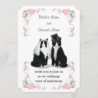 Tuxedo Cat Wedding Kaart