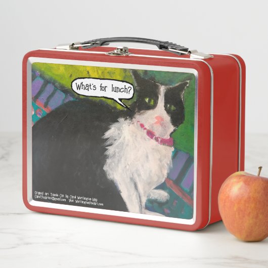 Tuxedo Cat 'What's For Lunch' Metalen Lunchbox (In situ)