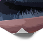 Tuxedo cat with lilac flowers, cute floral cat poster (Hoek)