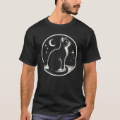 Tuxedo Cat with Moon and Stars T-shirt (Voorkant)