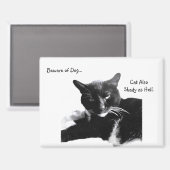 Tuxedo Cat with Shady Smile  Magneet (Voorkant / Achterkant)