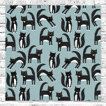 Tuxedo Cats Poster<br><div class="desc">Lota mooie zwarte en witte tuxedo katten die hun zaken doen. Een leuk patroon op een middelgrote blauwe achtergrond,  perfect voor dierenliefhebbers en dierenliefhebbers.</div>
