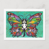 Tuxedo Catterfly Cat/Butterfly Whimsical Fantasy Briefkaart (Voorkant)