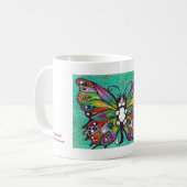 Tuxedo Catterfly Cat/Butterfly Whimsical Fantasy Koffiemok (Voorkant links)