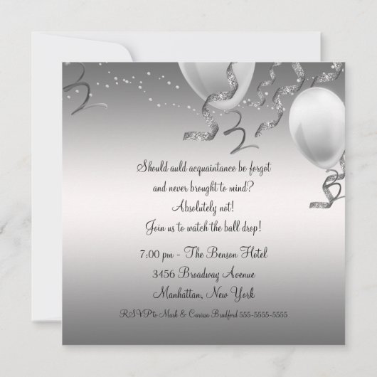 Tuxedo Champagne Confetti Zwart Stropdas Party Kaart (Achterkant)