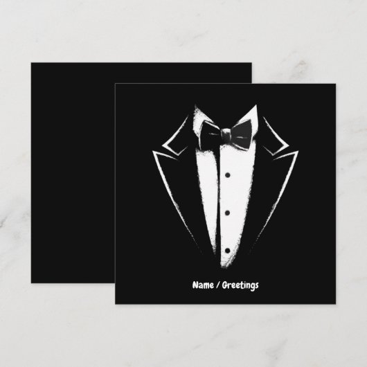Tuxedo Classic Party Funny Concert Festival Design Kaart (Voorkant / Achterkant)