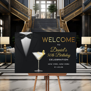 Tuxedo Cocktail Welkom Bord Poster