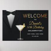 Tuxedo Cocktail Welkom Bord Poster (Voorkant)