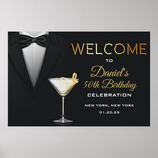 Tuxedo Cocktail Welkomstbord Poster (Voorkant)