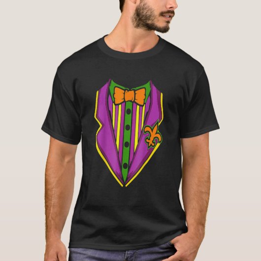 Tuxedo Costume Mardi Gras Carnival Parade Masquera T-shirt (Voorkant)