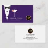 Tuxedo Creative Martini Glass, Paarse Waiter Visitekaartje (Voorkant / Achterkant)