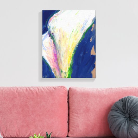 Tuxedo Cuff White Calla Lilies Canvas Art Print (Insitu (Woonkamer))