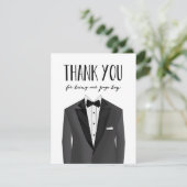 Tuxedo Dank je wel | Groomsman Bedankkaart (Staand voorkant)