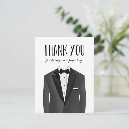 Tuxedo Dank je wel | Groomsman Bedankkaart (Staand voorkant)