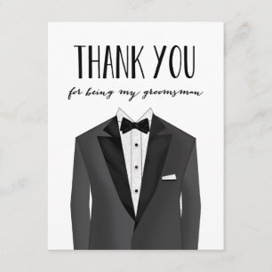 Tuxedo Dank u Groomsman   Groomsman Bedankkaart