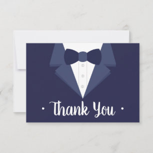 Tuxedo Dankbetuigingkaart, Navy Das RSVP Kaartje