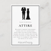 Tuxedo & Dress Minimal Border White Wedding Attire Informatiekaartje (Voorkant)