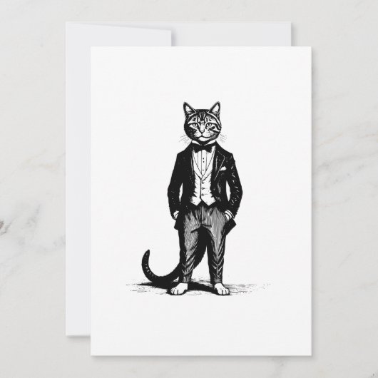 Tuxedo Elegante Kat Kaart (Voorkant)