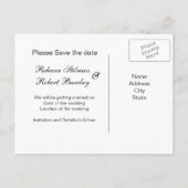 Tuxedo en bruidsjurk Save the Date briefkaart (Achterkant)