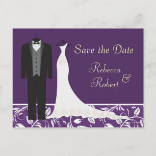 Tuxedo en Gown Wedding Save the Date Briefkaart