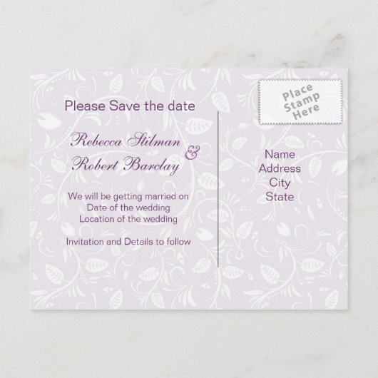 Tuxedo en Gown Wedding Save the Date Briefkaart (Achterkant)