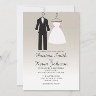 Tuxedo en jurk bruiloft kaart