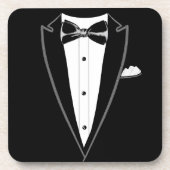 Tuxedo En Vlinderdas Bier Onderzetter (Voorkant)