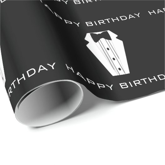 Tuxedo Gelukkige Verjaardag Cadeaupapier (Rol Hoek)