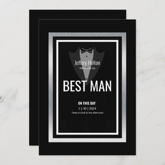 Tuxedo getuige zwart en wit smoking  kaart (Voorkant / Achterkant)