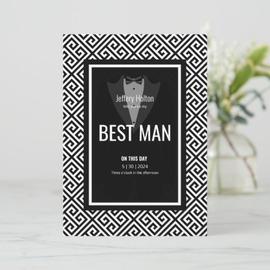 Tuxedo getuige zwart en wit tuxedo kaart (Staand voorkant)