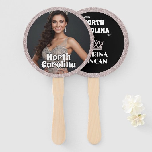 Tuxedo Glitz Pageant Fan Waver 10-pack Handwaaier (Voorkant en achterkant)