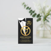 Tuxedo Gold Chauffeur Boutonniere Button Visitekaartje (Staand voorkant)