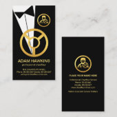 Tuxedo Gold Chauffeur Boutonniere Button Visitekaartje (Voorkant / Achterkant)