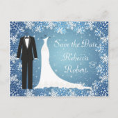 Tuxedo, Gown, Snowflakes Sparen het Briefkaart van (Voorkant)