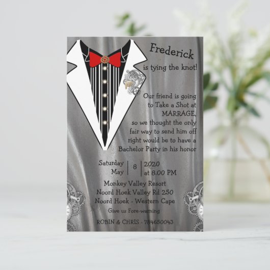 Tuxedo gray Silver Bachelor Party (Staand voorkant)