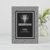 Tuxedo groomsman, beste man zwarte en witte tuxedo kaart (Staand voorkant)