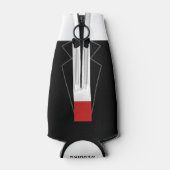 Tuxedo Groomsman bruiloft fles koeler (Achterkant)