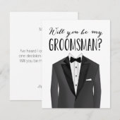 Tuxedo Groomsman | Groomsman Kaart (Voorkant / Achterkant)