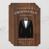 Tuxedo Groomsman Kaart (Voorkant / Achterkant)