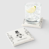 Tuxedo Groomsmen Gift Stenen Onderzetter (Zijkant)