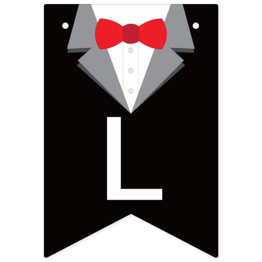 Tuxedo hanger banner, boog Stropdas Vlaggetjes (Eerste vlag)