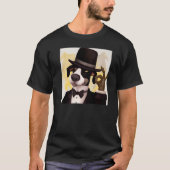 Tuxedo-hondmeme schattige puppy doggy-portret zond t-shirt (Voorkant)