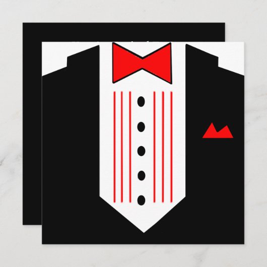 Tuxedo Invitation Dinner Party Formal Pre-Prom Kaart (Voorkant / Achterkant)